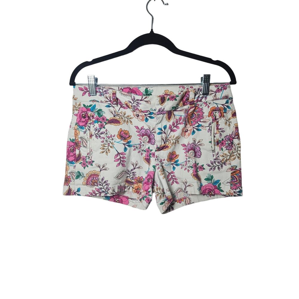 a.n.a‎ A New Approach Women's Floral Twill Short Size 8 Pockets Pink Orange Boho
